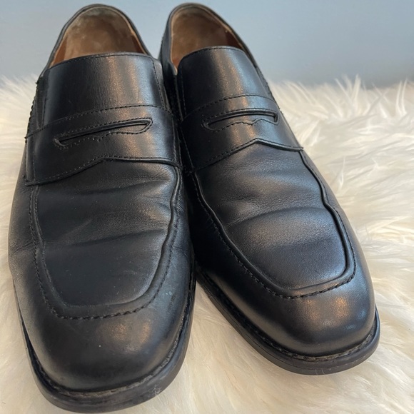 JOHNSTON MURPHY MADDOX MEN'S  BLACK LEATHER PENNY LOAFERS   XC4 SIZE 8 M - Picture 1 of 12